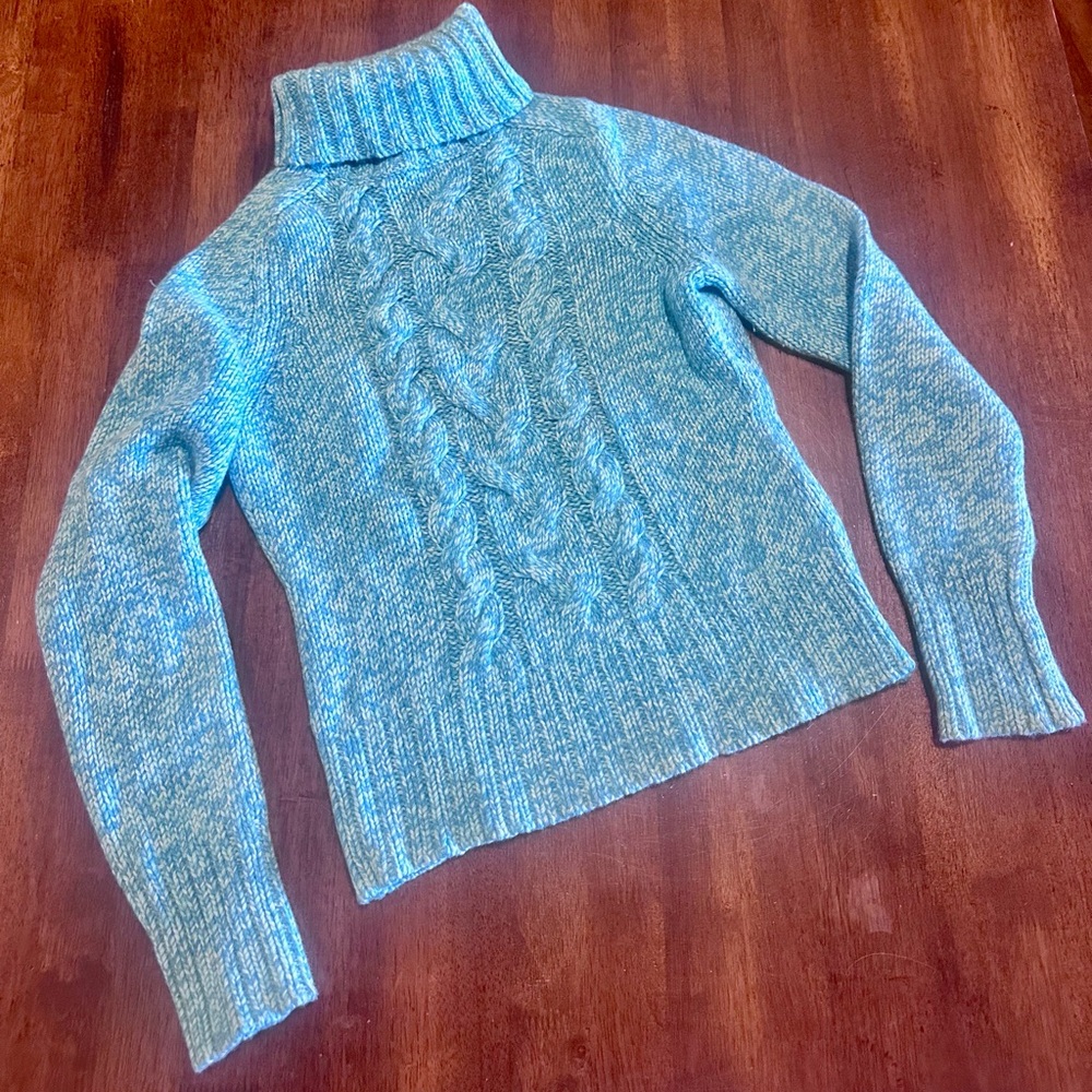 Express Light Blue Cowl Neck Sweater